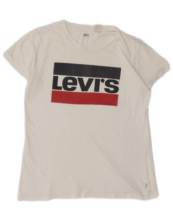 T-shirt grafica da donna LEVI'S Top UK 10 piccola bianca