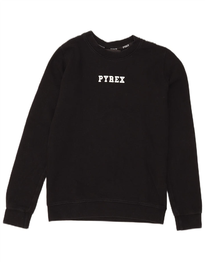 Felpa grafica da donna Pyrex Jumper UK 6 XS cotone nero