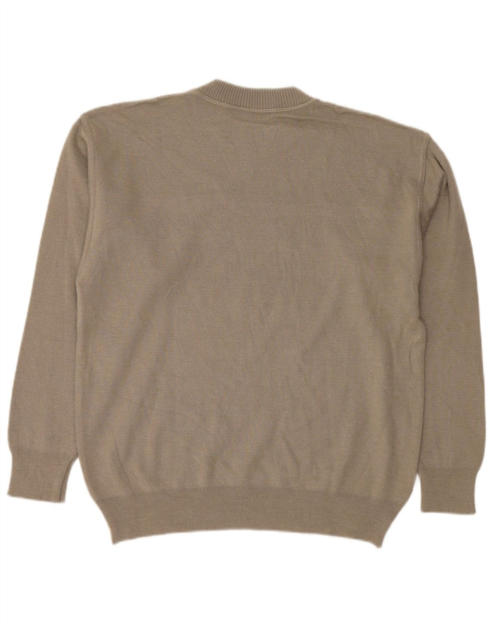 Maglione maglione girocollo con grafica da uomo Malagrida beige medio