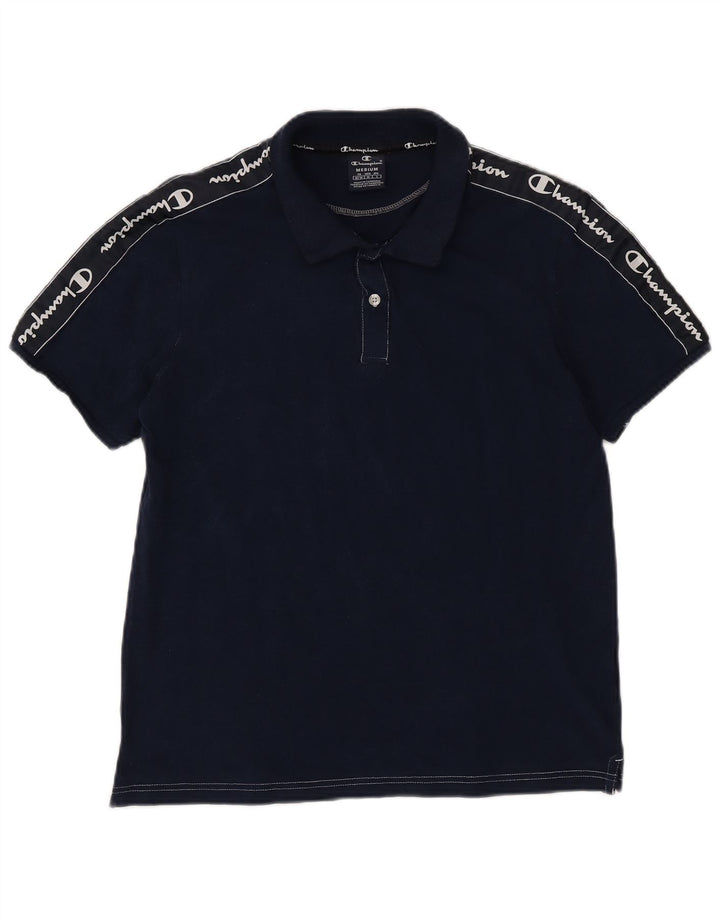 Polo grafica da uomo CHAMPION in cotone blu navy medio