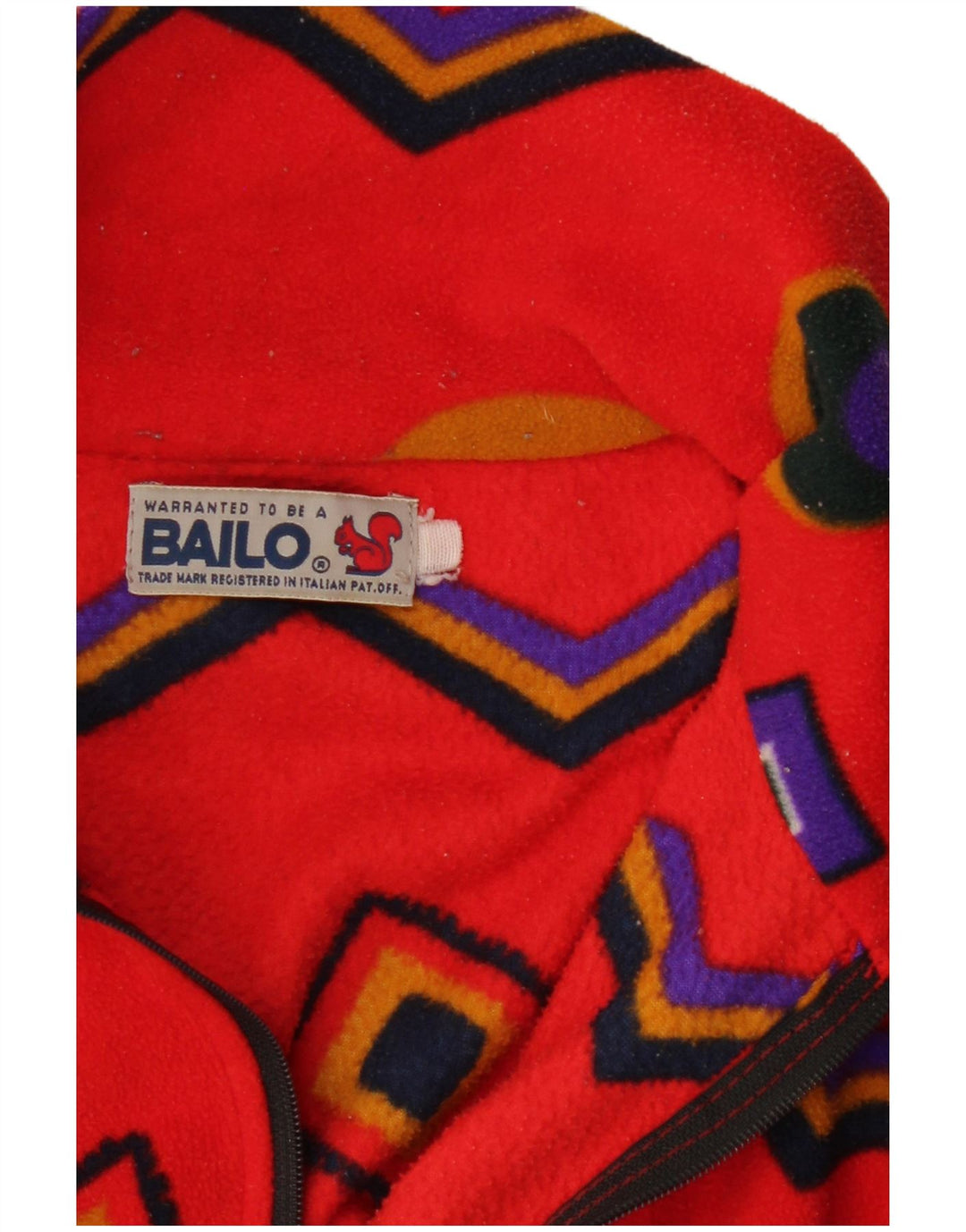 Maglione in pile da uomo con zip e collo Bailo XL rosso geometrico