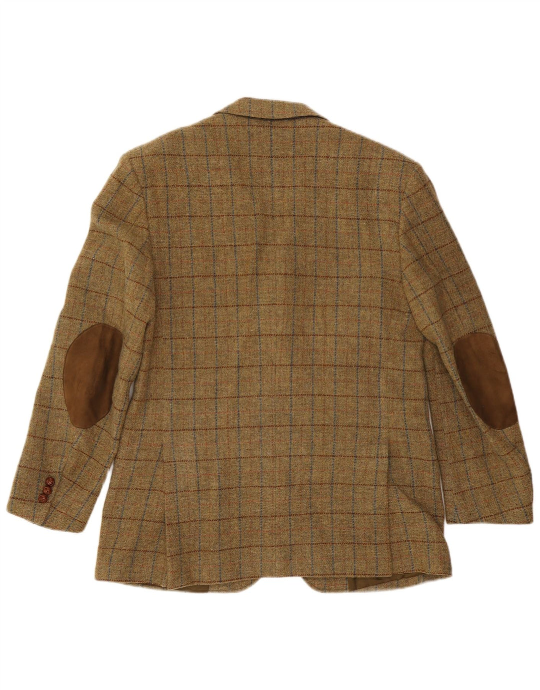 Giacca blazer da uomo a 3 bottoni VINTAGE IT 52 XL lana a quadri kaki