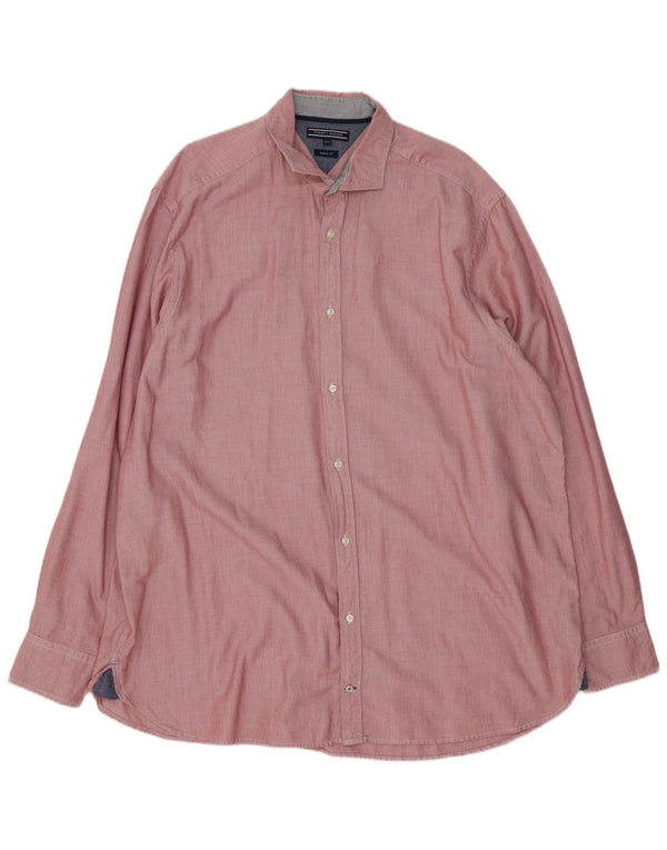 Camicia da uomo alta vestibilità regolare Tommy Hilfiger 3XL cotone rosso