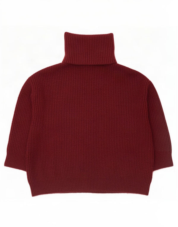 Maglione Zara da donna con collo alto e maniche a 3/4 UK 16 grande bordeaux