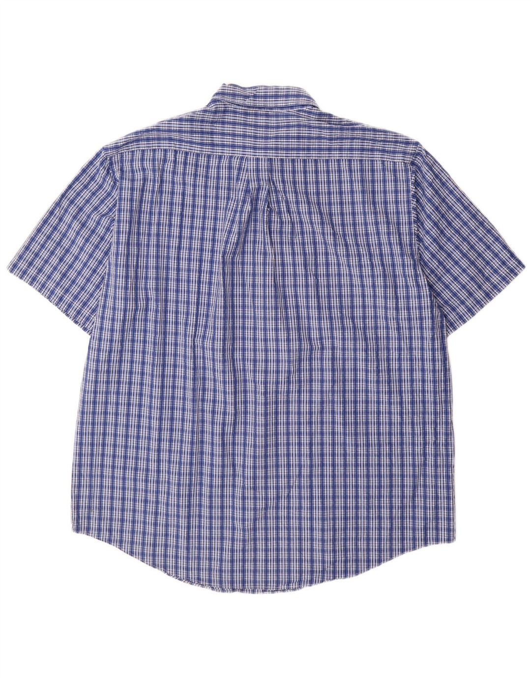BROOKS BROTHERS Camicia da uomo a maniche corte vestibilità regolare XL in cotone a quadri blu