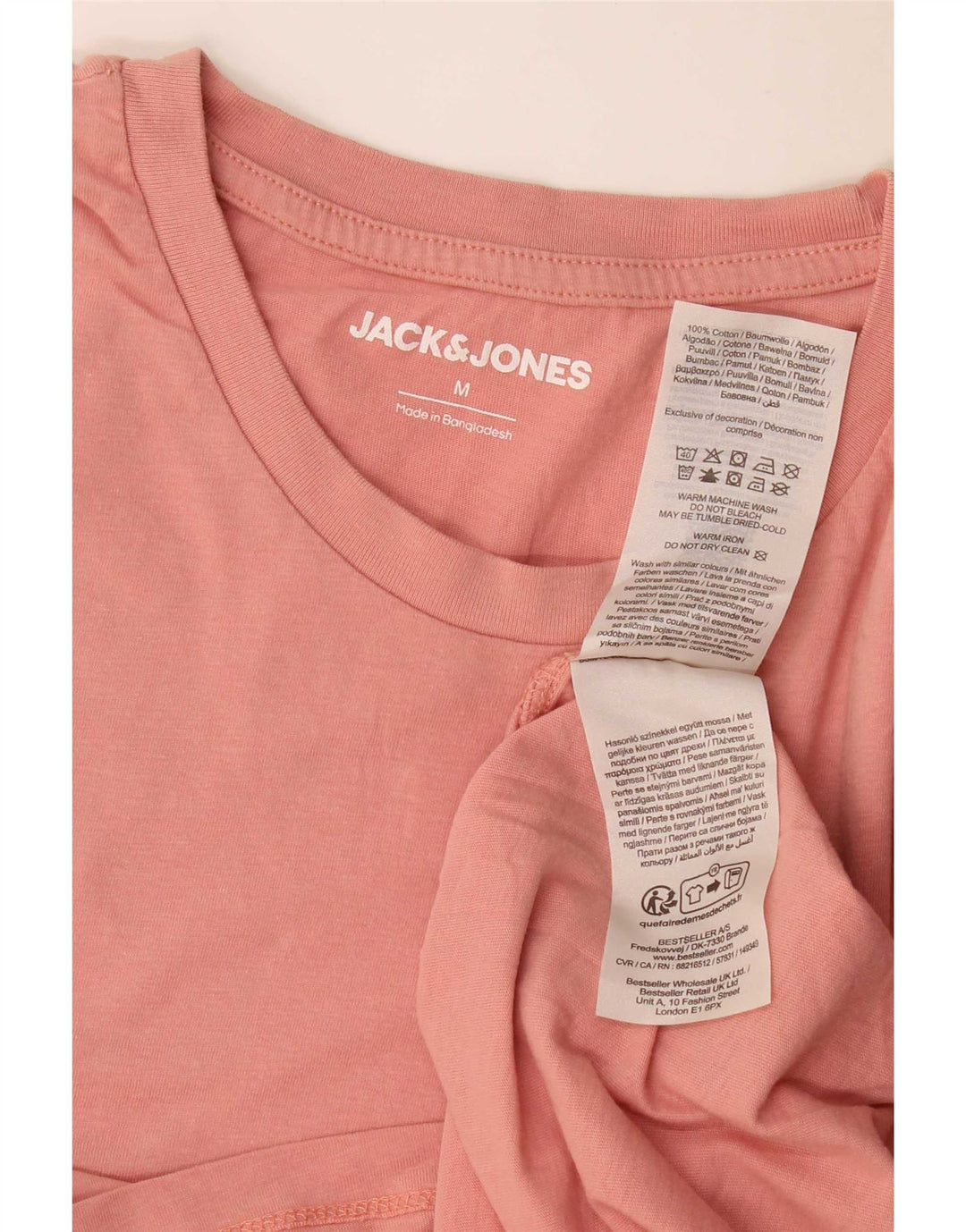 T-shirt da uomo Jack & Jones Top in cotone rosa medio