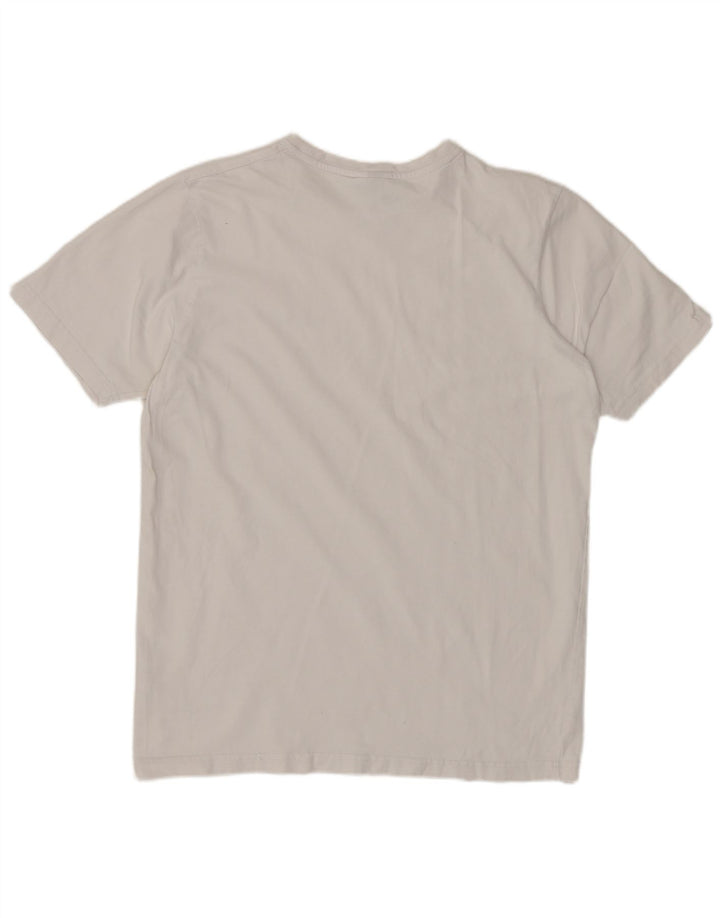 ELLESSE T-shirt grafica da donna Top UK 14 Cotone bianco medio