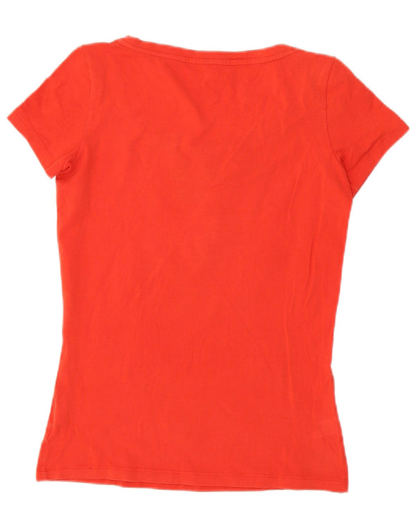Calvin Klein Jeans T-shirt grafica da donna Top UK 12 Medio Rosso Cotone