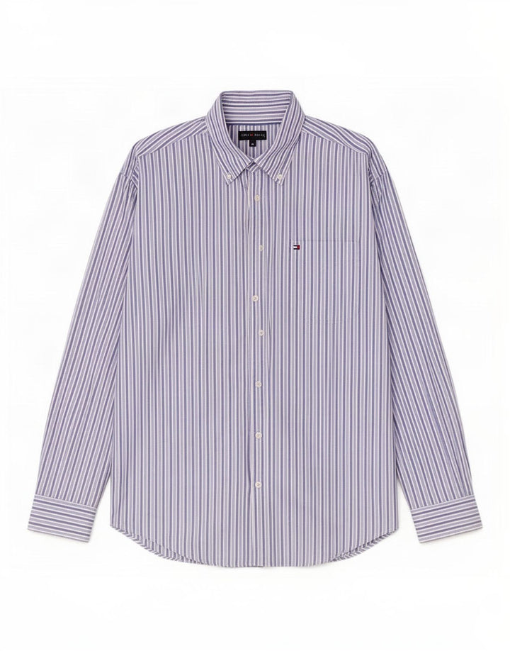 Camicia da uomo Tommy Hilfiger gessato blu medio