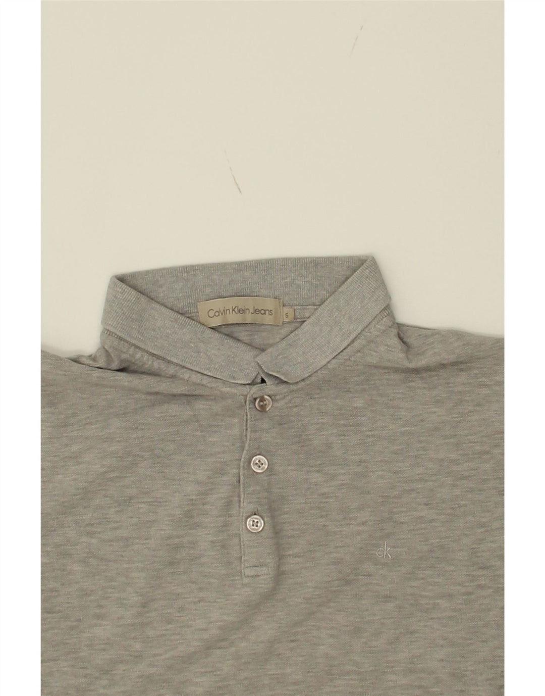 CALVIN KLEIN Mens Polo Shirt Small Grey Cotton Vintage Calvin Klein and Second-Hand Calvin Klein from Messina Hembry 