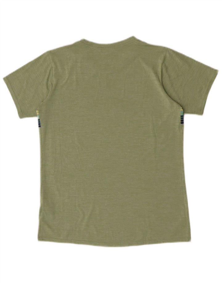 Patagonia T-shirt da uomo Top piccola in poliestere a righe verdi