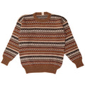 Maglione girocollo da uomo vintage IT 50 Fair Isle marrone medio