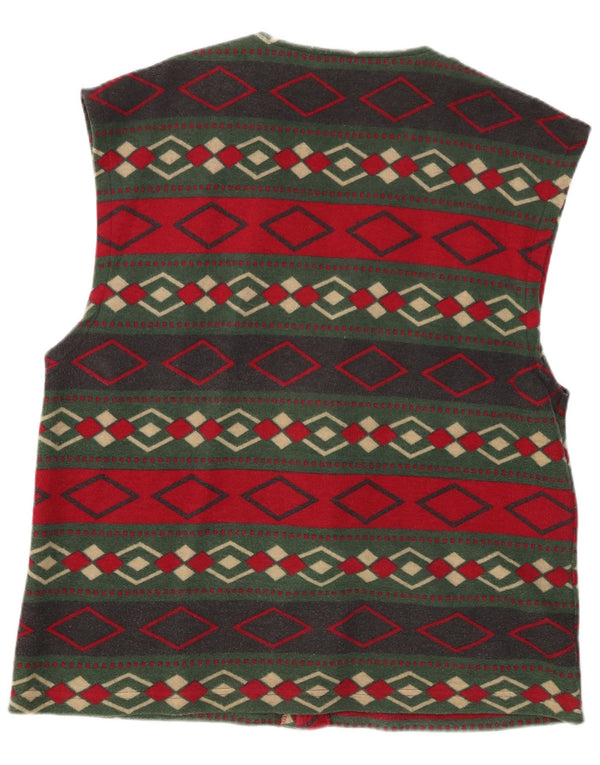 Gilet vintage da uomo grande in cotone geometrico multicolore