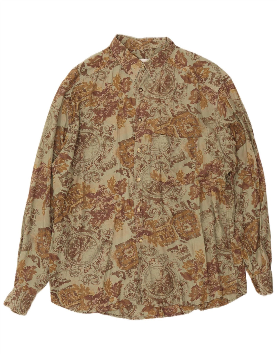 Camicia da uomo Massaro grande floreale kaki