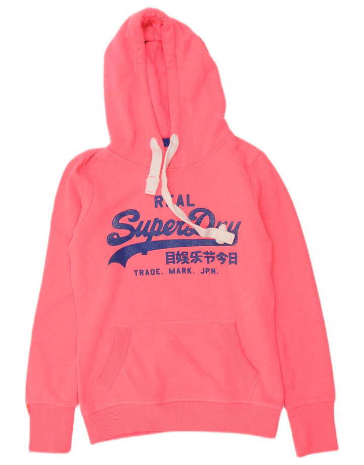 Felpa con cappuccio grafica da donna Superdry UK 10 Small Rosa Poliestere