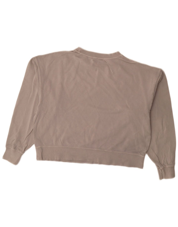 Felpa oversize da donna Zara UK 16 grande cotone grigio