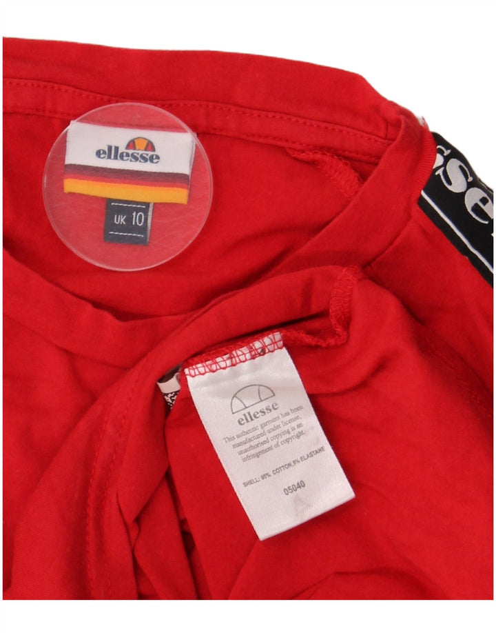 Body grafico da donna Ellesse UK 10 piccolo cotone color block rosso