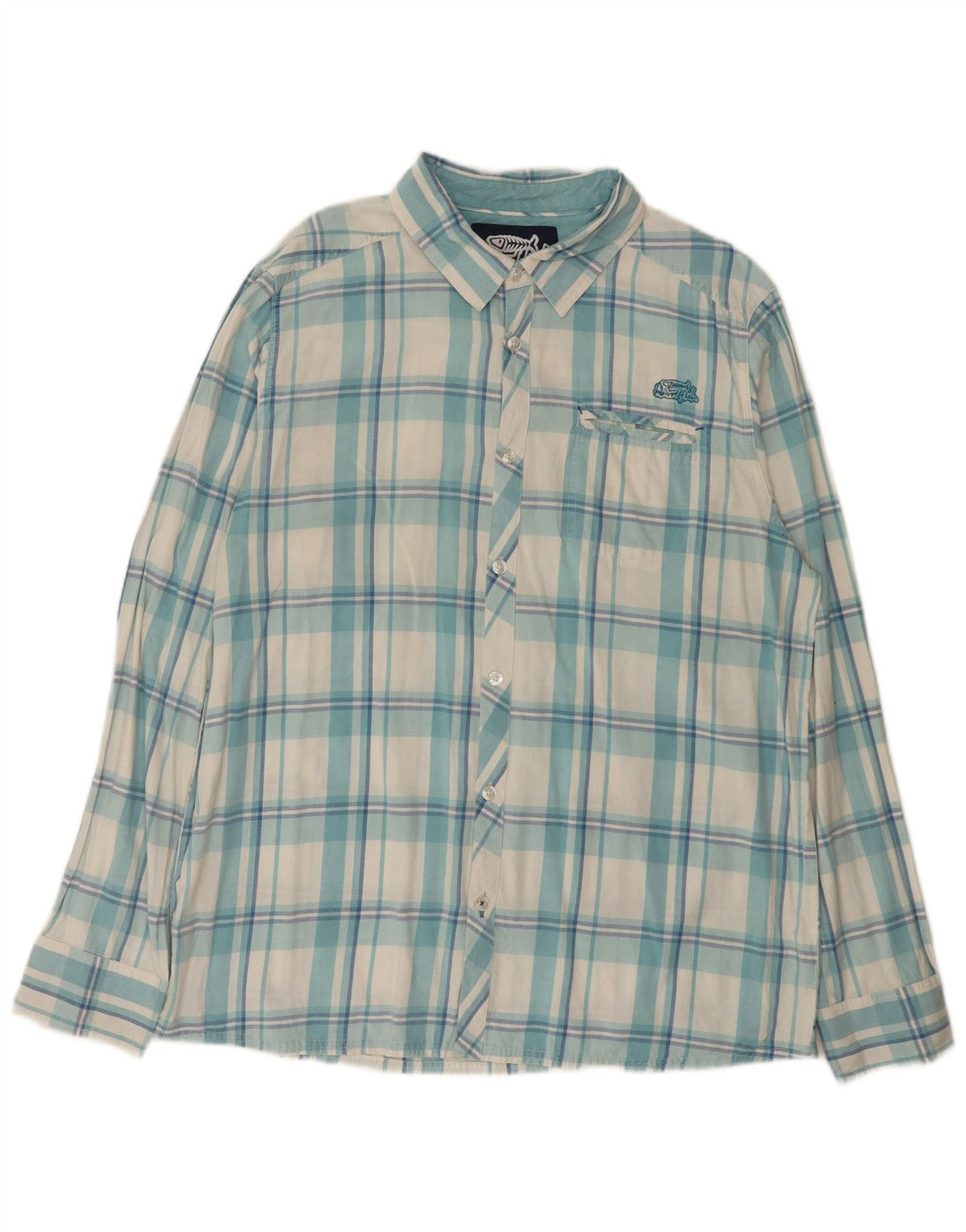 Camicia da uomo Weird Fish XL in cotone a quadri blu