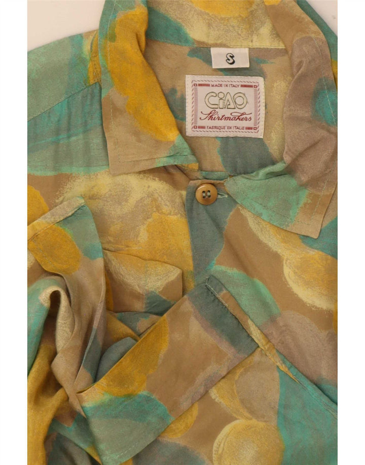 Camicia a maniche corte da uomo Ciao piccolo floreale giallo