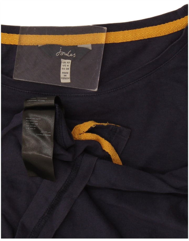Joules Top oversize da donna a maniche lunghe UK 10 Small Cotone blu navy