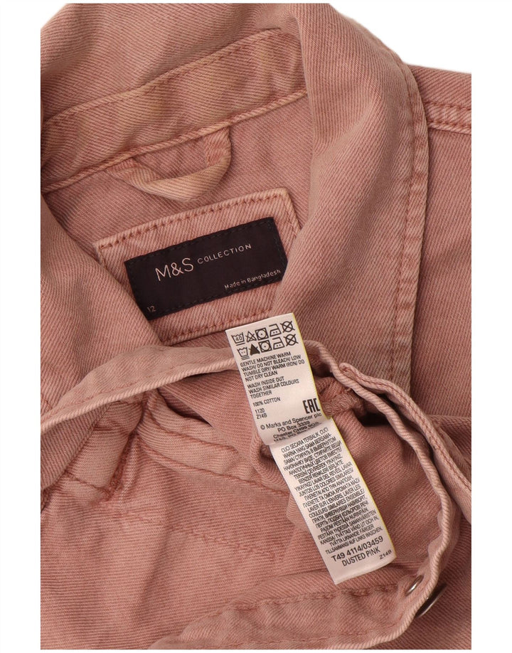 Giacca in denim da donna Marks & Spencer UK 12 cotone rosa medio