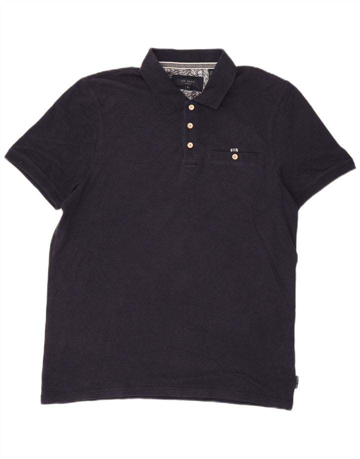 Polo da uomo Ted Baker taglia 4 grande blu navy modal