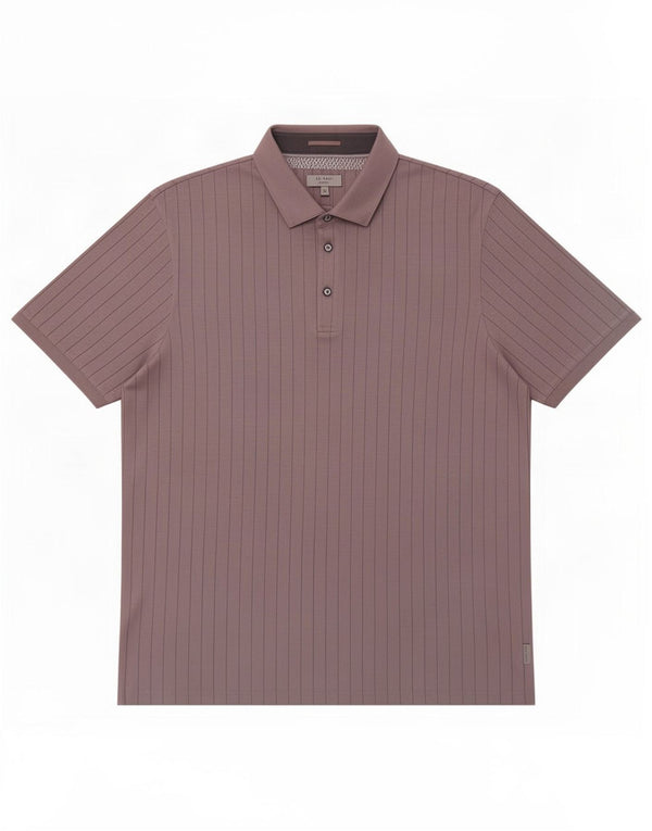 Ted Baker Mens Polo Shirt Size 5 XL Pink Striped Cotton