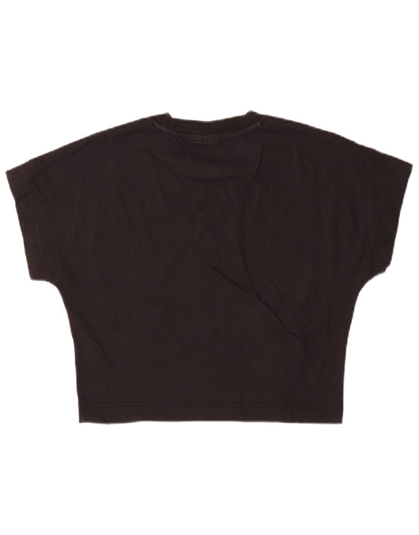 T-shirt corta da donna Adidas UK 8/10 piccola in cotone nero