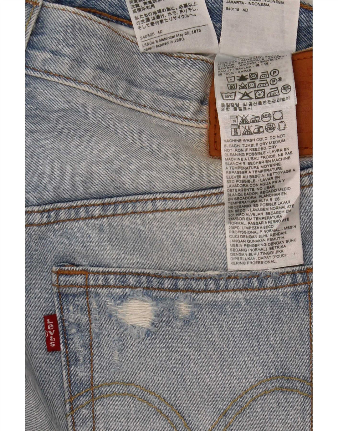 Jeans slim invecchiati da uomo Levi's W29 L32 in cotone blu