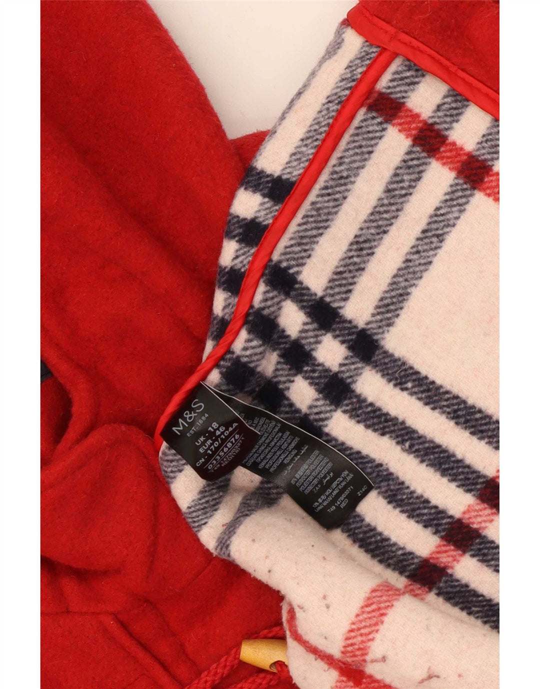 Marks & Spencer Montgomery oversize con cappuccio da donna UK 18 XL Rosso Poliestere