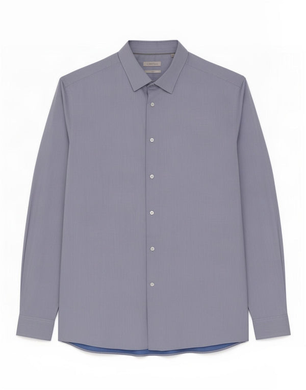 Camicia aderente da uomo Calvin Klein taglia 43 grande cotone blu