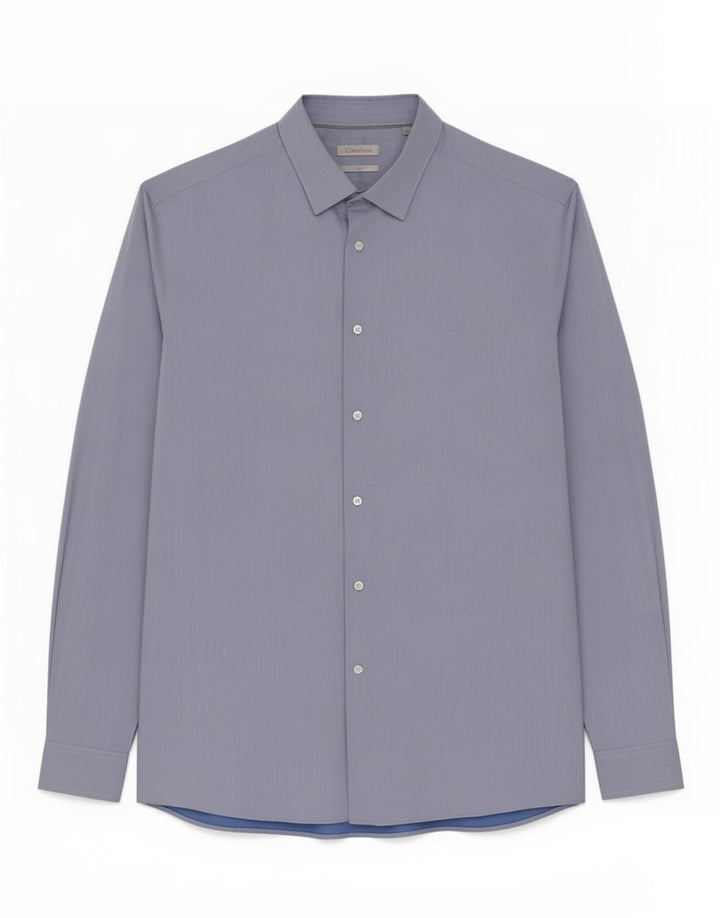 Camicia aderente da uomo Calvin Klein taglia 43 grande cotone blu