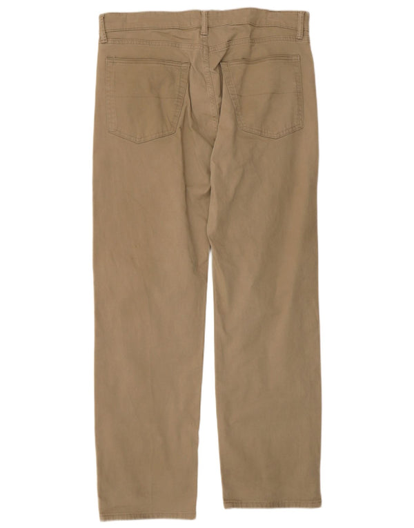Pantaloni casual dritti da uomo Marks & Spencer W34 L29 cotone kaki