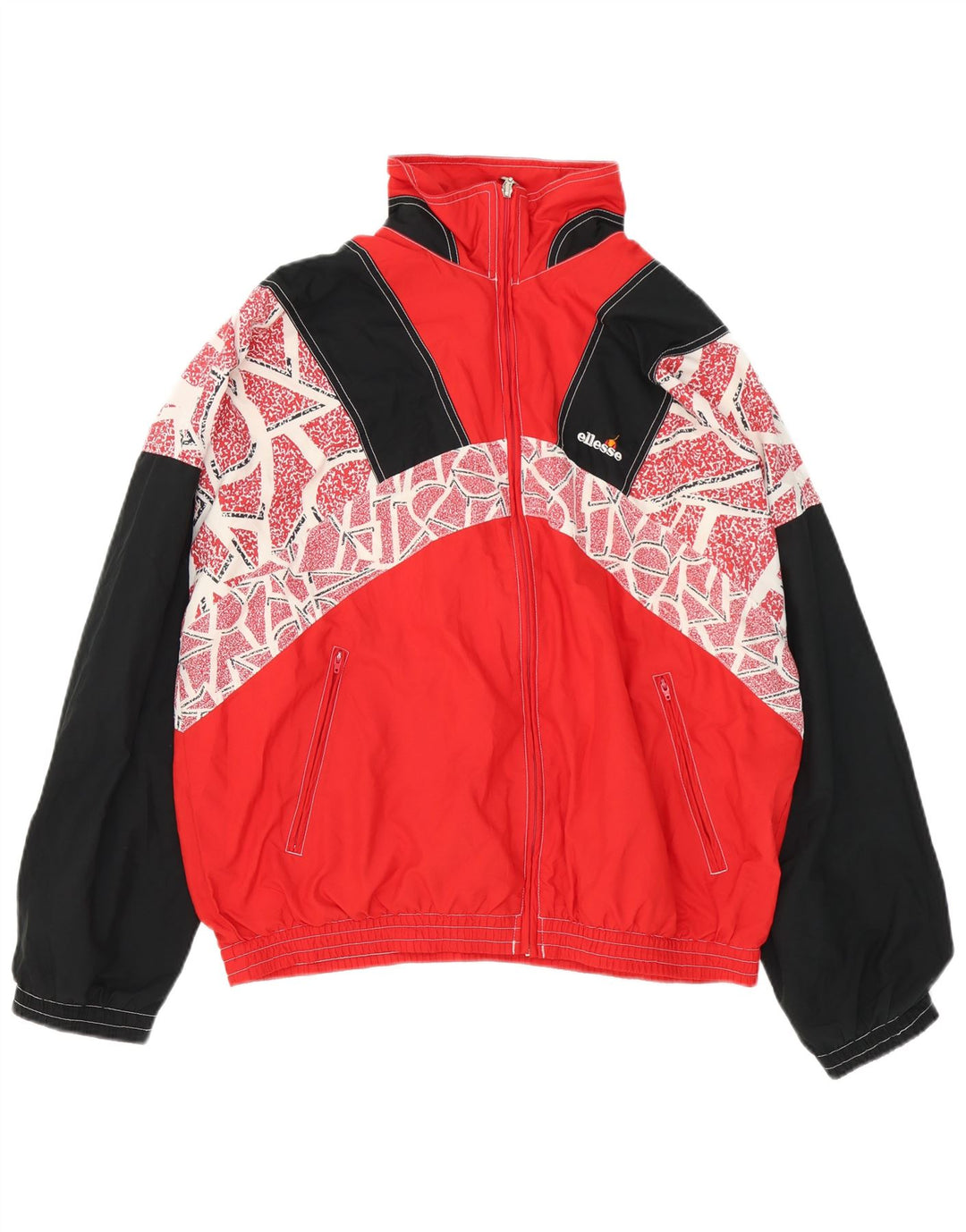 Giacca da tuta da uomo Ellesse 2XL Poliestere color block rosso