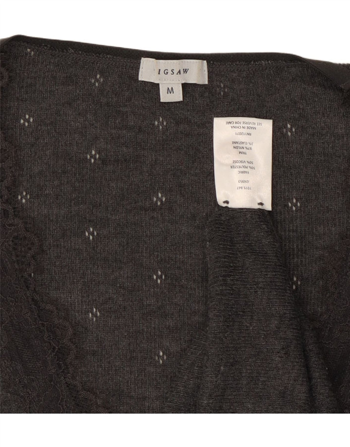 Maglione cardigan da donna JIGSAW UK 12 Poliestere grigio medio