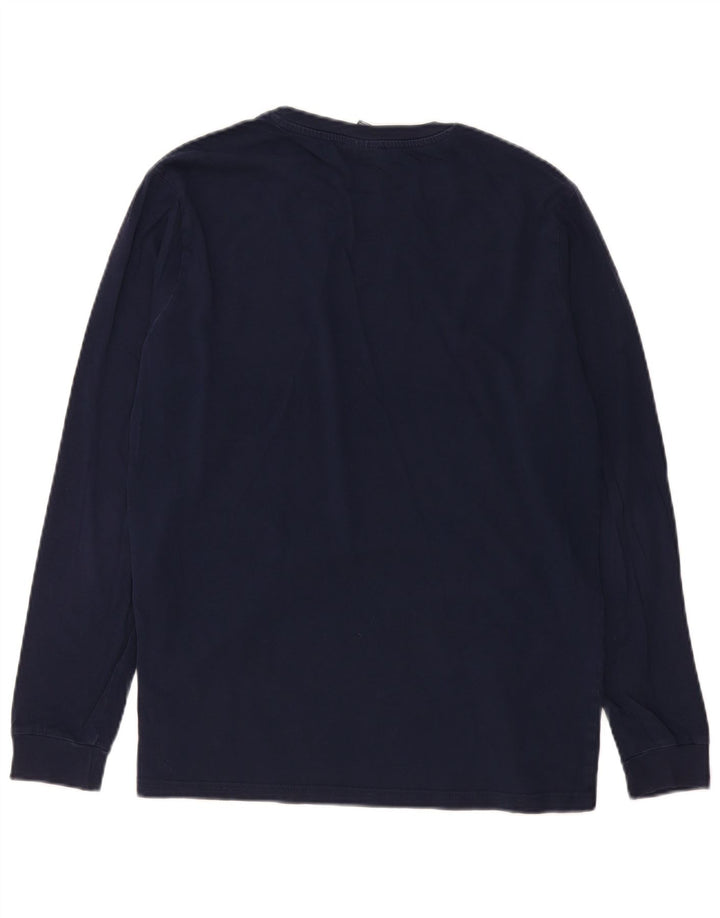 Champion Top grafico da uomo a maniche lunghe in cotone blu navy medio