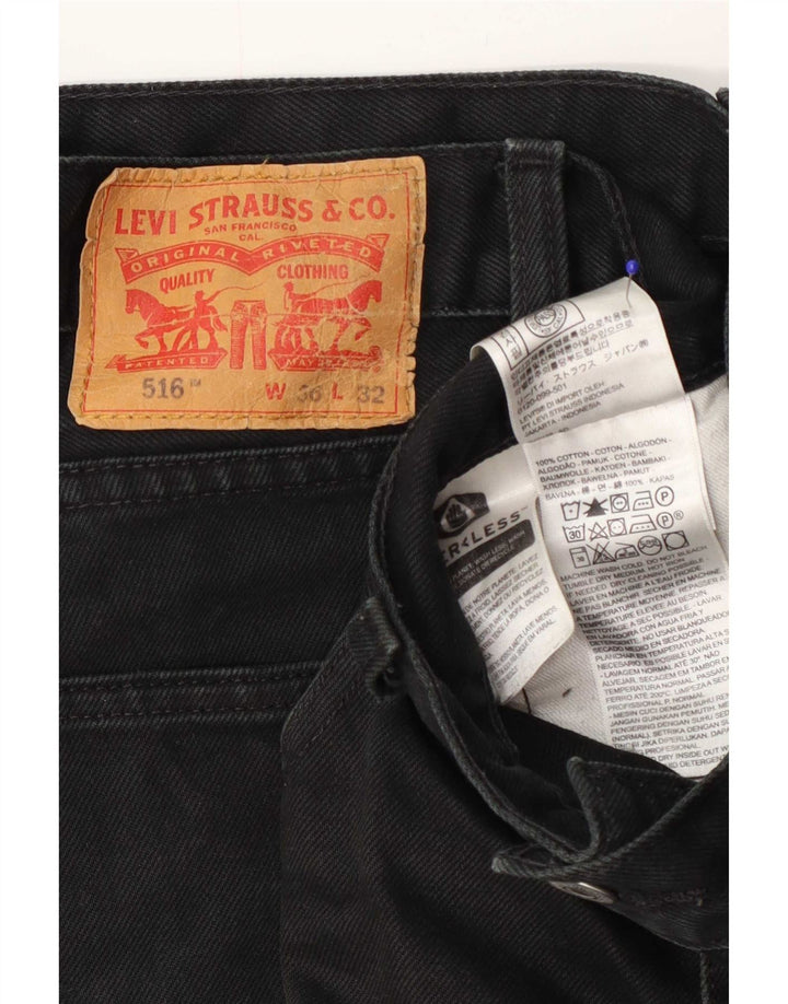 Levi's Uomo 516 Jeans dritti W36 L28 Cotone Nero