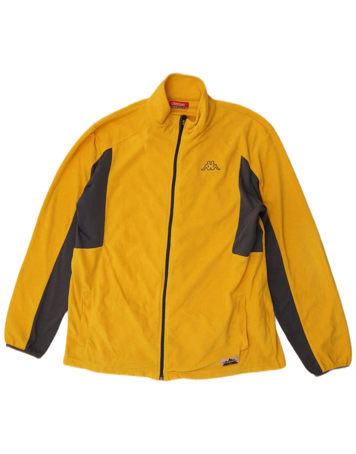 Giacca in pile da uomo Kappa UK 44 2XL Poliestere color block giallo