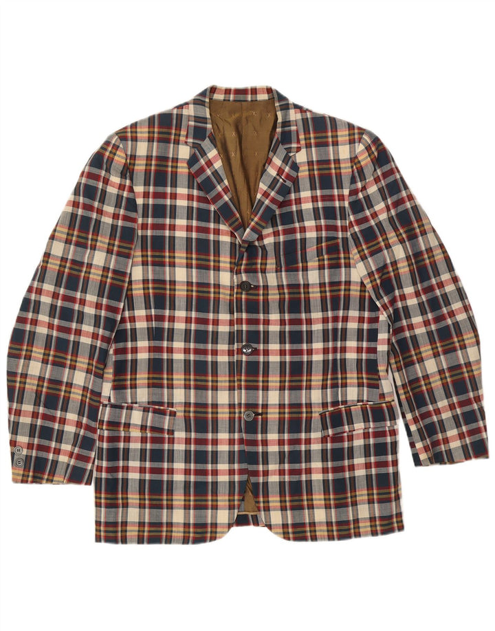 Giacca blazer da uomo a 3 bottoni Baxter UK 38 medio a quadri multicolore