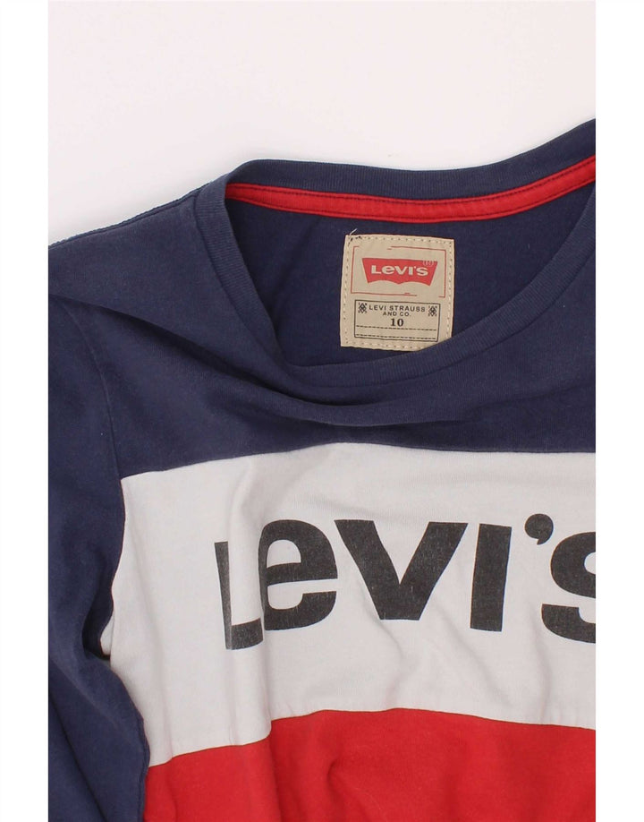 Levi's Maglietta grafica per ragazzi a maniche lunghe 9-10 anni Blu navy Colourblock