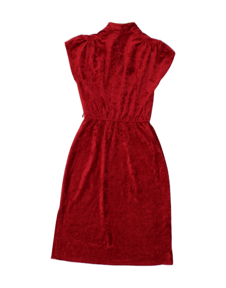 VINTAGE Womens A-Line Dress UK 10 Small Red Polyester Vintage Vintage and Second-Hand Vintage from Messina Hembry 