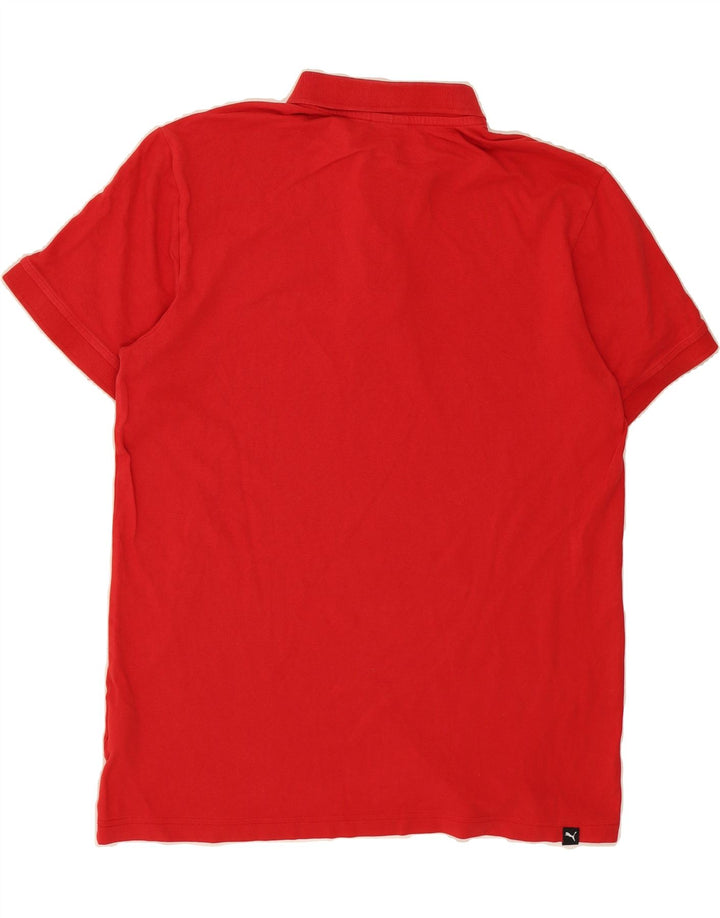PUMA Mens Graphic Polo Shirt Medium Red Cotton Vintage Puma and Second-Hand Puma from Messina Hembry 