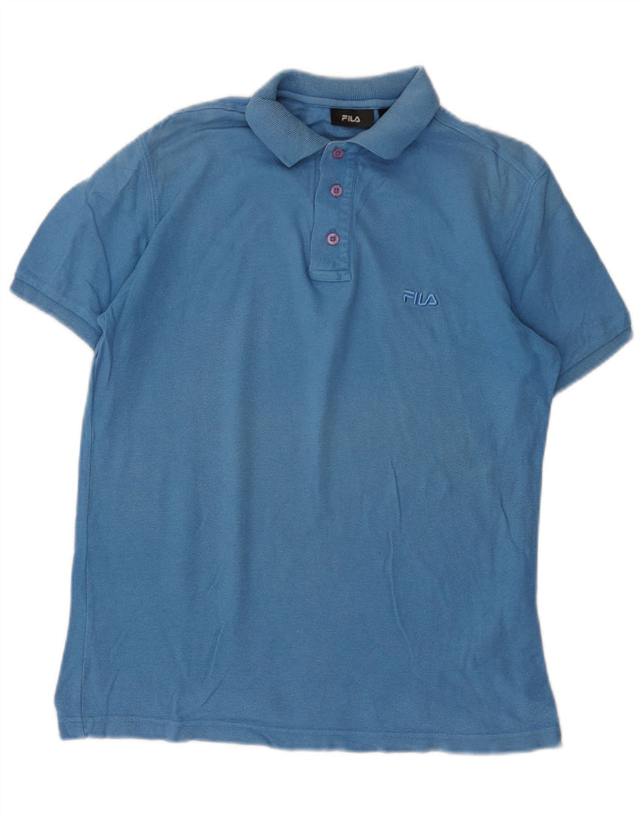 Polo da uomo Fila Small in cotone blu