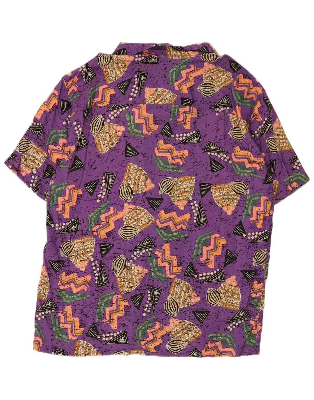 Maglia a maniche corte hawaiana STWD da uomo Pull & Bear XL viola geometrica