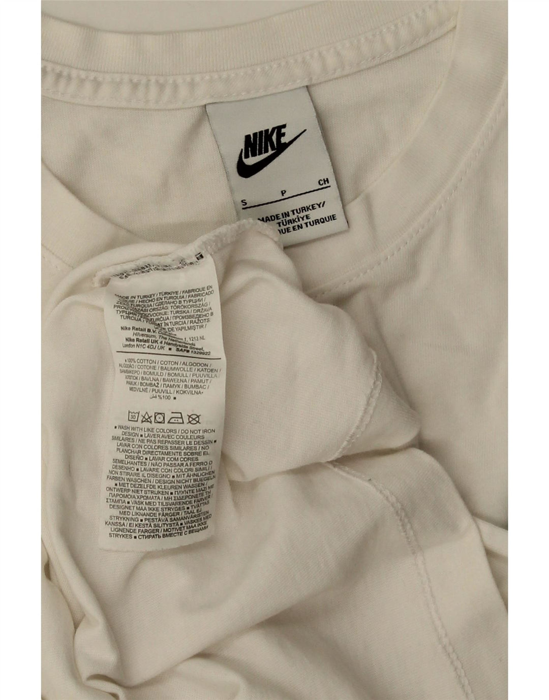 T-shirt da uomo NIKE Top Small in cotone bianco