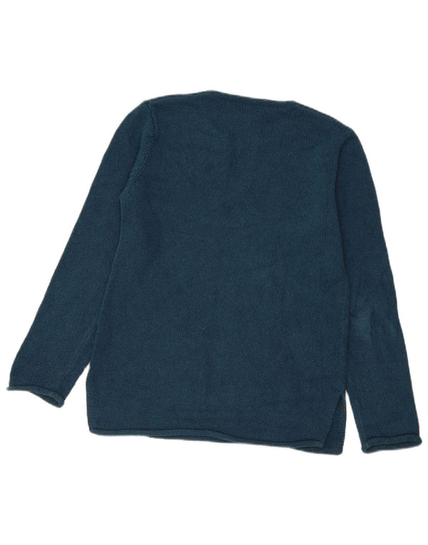 Maglione maglione oversize da donna con scollo a V L.L.Bean UK 6 XS seta blu navy