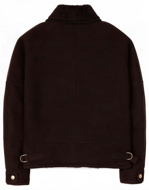 Giubbotto in shearling vintage da uomo IT 50 Large Nero