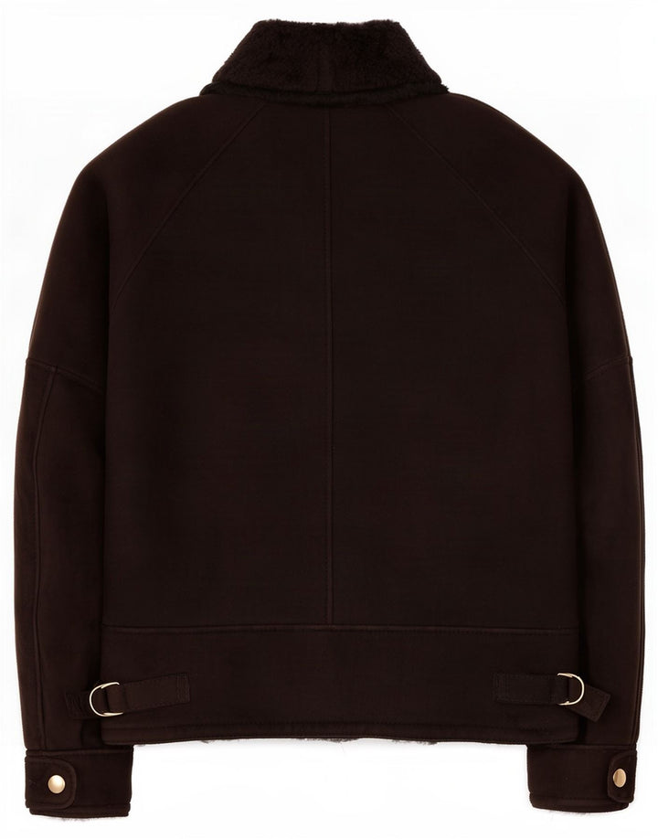 Giubbotto in shearling vintage da uomo IT 50 Large Nero