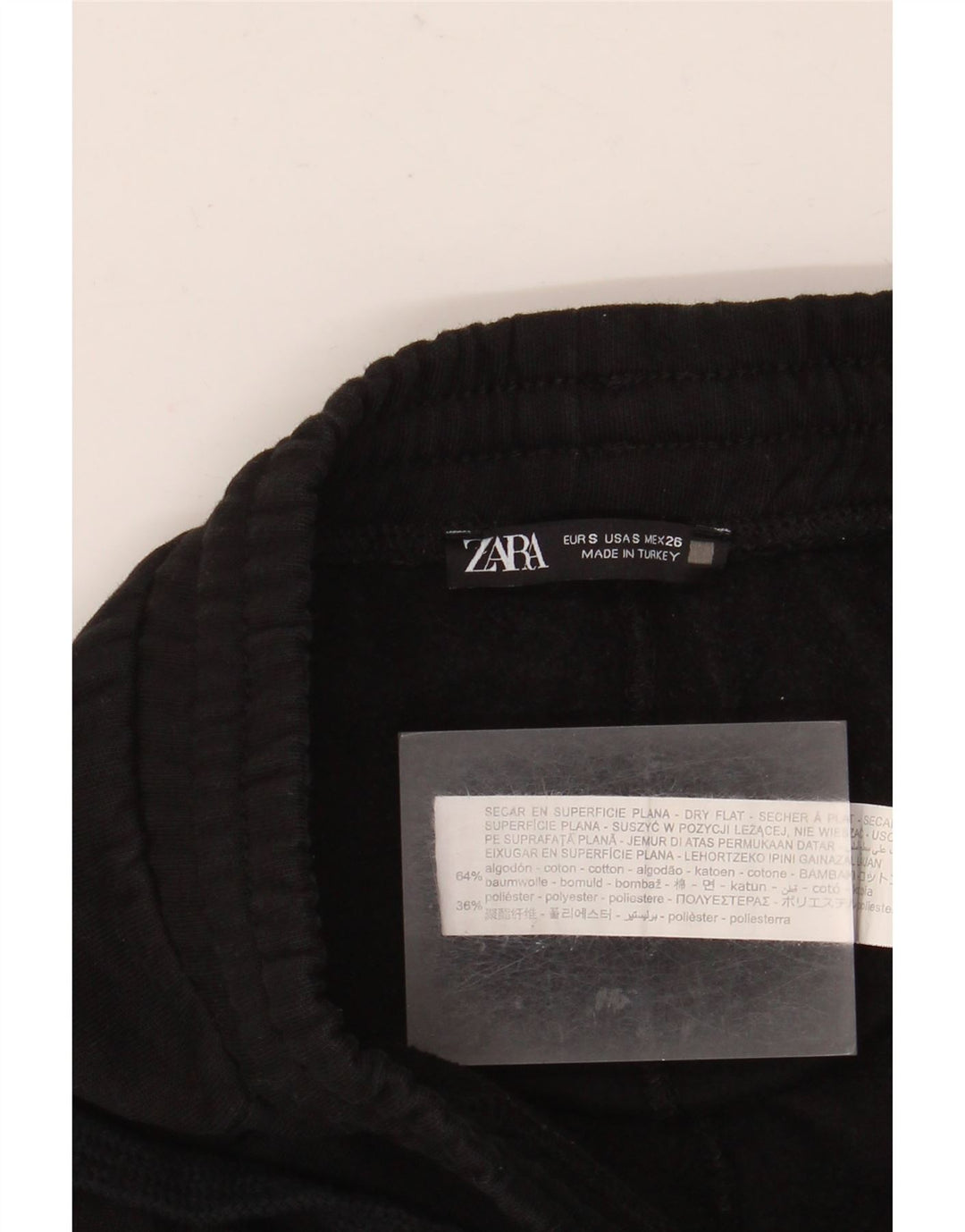 Pantaloni da tuta da donna ZARA UK 8 piccoli in cotone nero