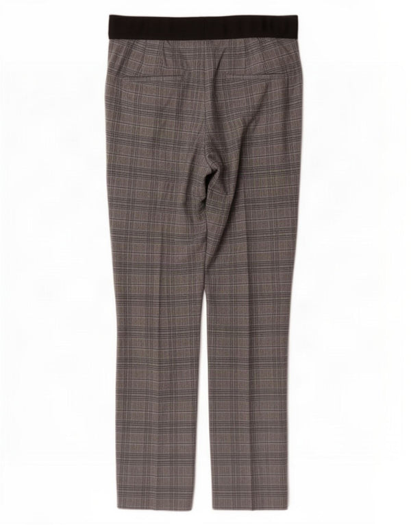 Pantaloni chino dritti da donna Zara piccoli W27 L28 poliestere a quadri grigi